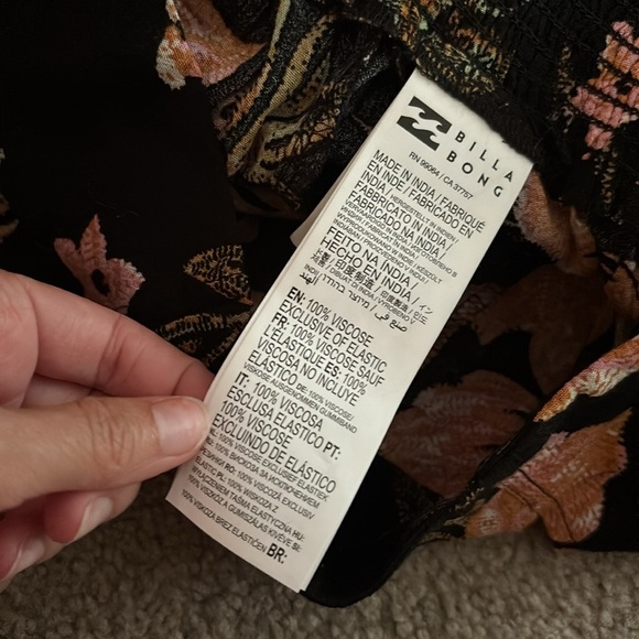 Billabong Split Spirit Floral Wide Leg Pants size small NWT - Picture 9 of 10